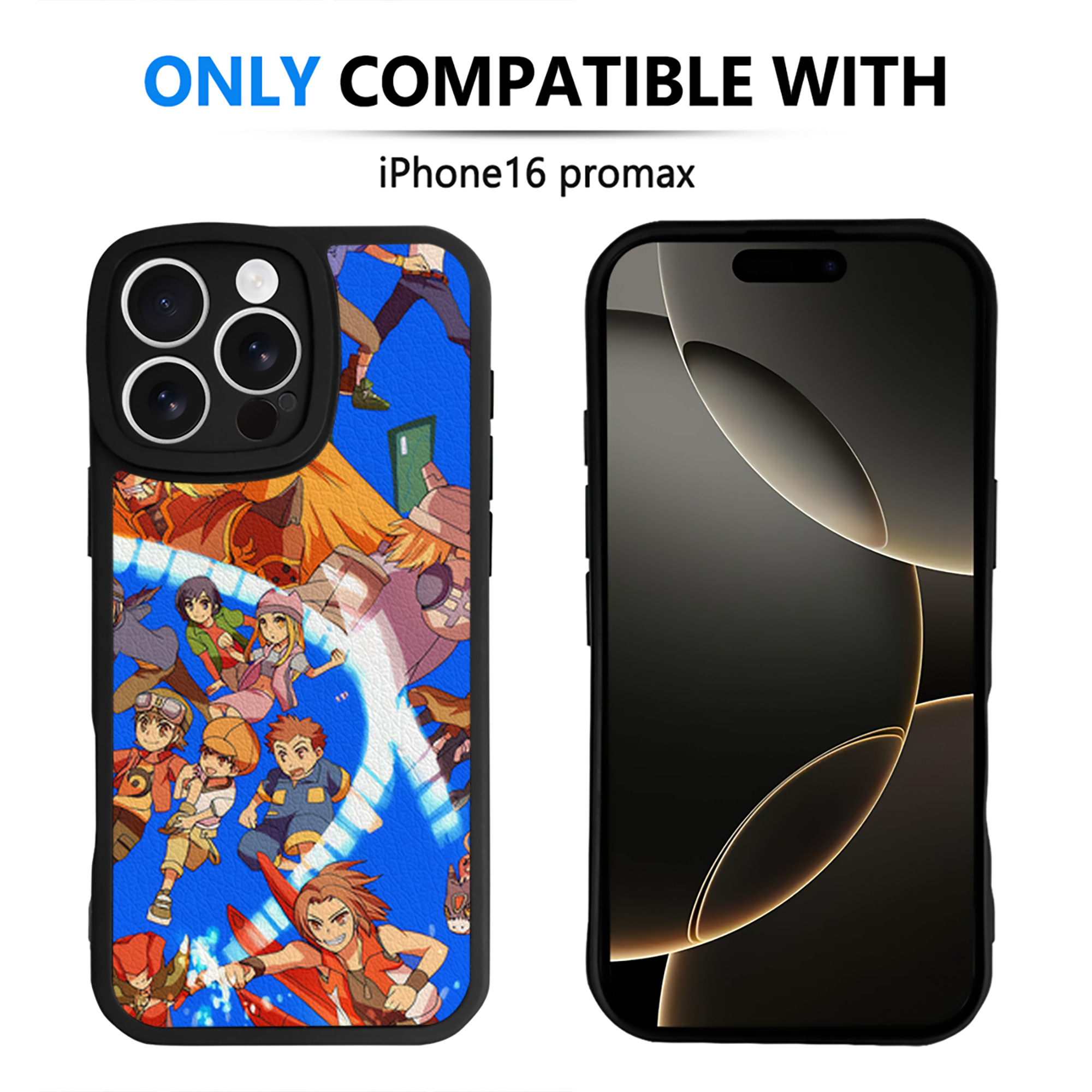 （画像用） Digimon デジタルモンスター/デジモン 【iPhone 16シリーズ対応】シリコンスマホケース（レザー調） 材質：シリコン